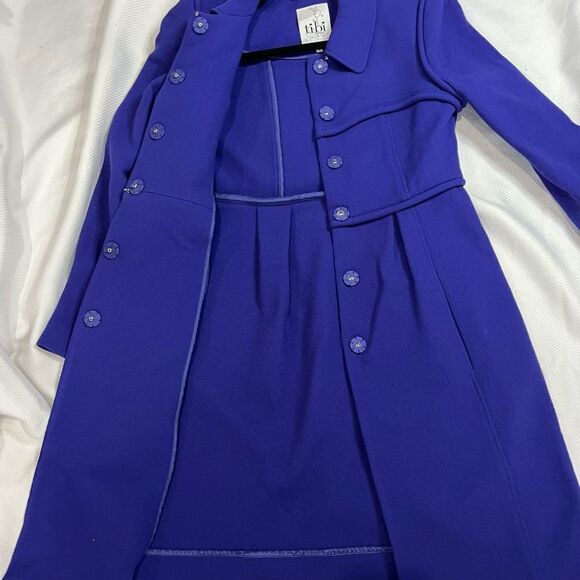Tibi Purple Wool Snap Button Dress Pea‎ Coat Sz 6 - Picture 6 of 11